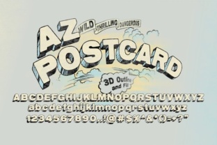 AZ Postcard 3D Font: Cartoon Superhero Spirit for Your Products